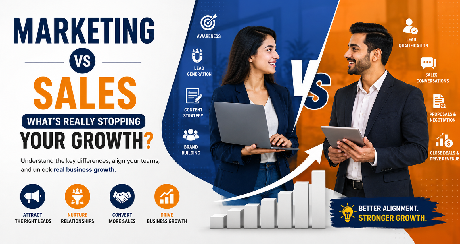 Marketing vs Sales business growth strategy comparison