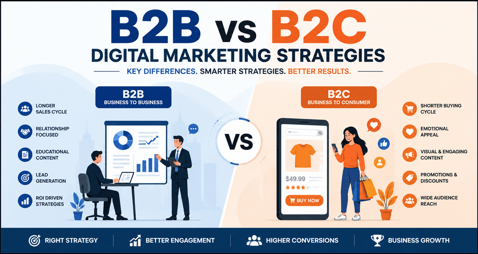 B2B vs B2C digital marketing strategies